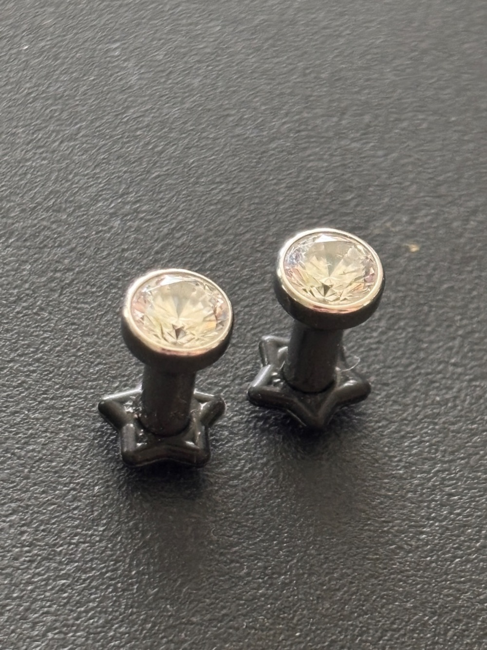 8g Anatometal Surgical Steel Single Flare Single Stone Eyelet - Picture 3 of 8